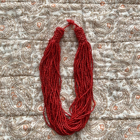 Fair Trade green seed and beaded redish-orange pretty necklaces 💚❤️ - Picture 2 of 7